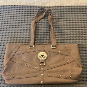 Love Moschino Beige Shoulder Bag with Gold Accents